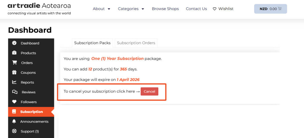 Sellers Guide Cancel Subscription
