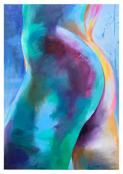 Emerald Curves A3 Print